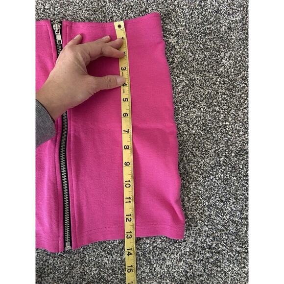 H&M Hot Pink Mini Skirt Front Zipper Size 6 Elastic Waist - Picture 5 of 5